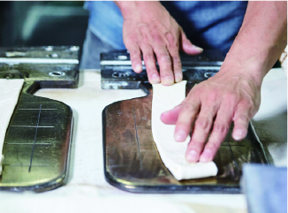 Inside factory / material rubber installation